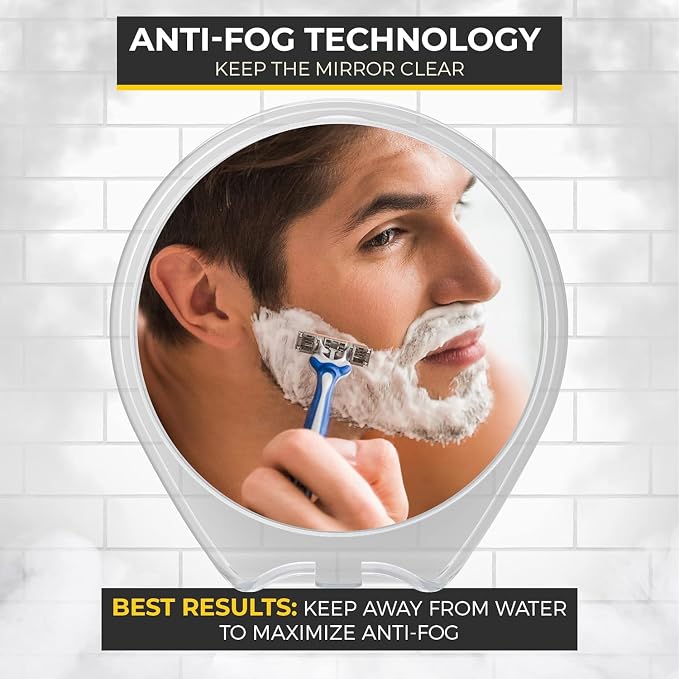 HONEYBULL Fogless Shower Mirror for Shaving with Suction Mount, White - Image 3