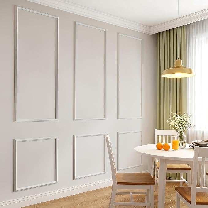 INMOZATA Pre-Cut Peel and Stick Wall Molding Wainscoting Panels, 54" x 24" | Strong Adhesive, Paintable, Easy to Install, Ideal for Interior Wall Decor Living Room Bedroom Hallway - Image 2