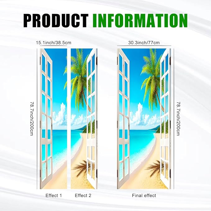 HOMETITUTE Beach White Grid Glass Peel Stick Door 30.3x78.7 Vinyl | Wall Cover Poster Decals Removable Wallpaper Self Adhesive Bedroom Livingroom Office - White Grid - Image 3