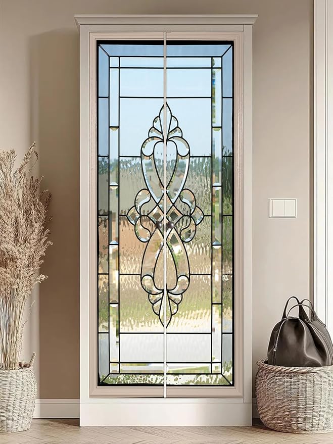 artfanke 3D Door Sticker Peel and Stick 33.5"x84.6" - Stained Glass Door Murals Wallpaper (not Transparent)-Self-Adhesive Wall Decals for Bedroom Decor (2 Sheets/Set) - Image 3