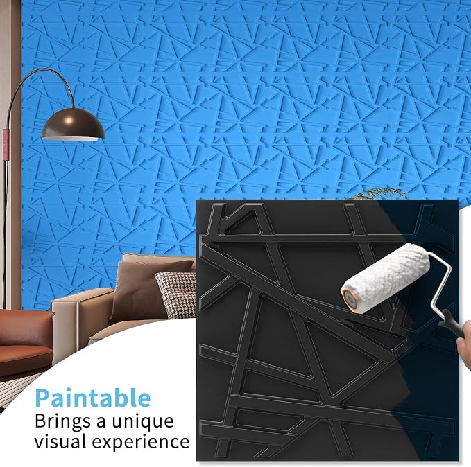 Art3d 20 Pack Decorative 3D Wall Panels, 19 Sq.Feet PVC Interior Wall Décor, 11.8"x11.8", Black - Image 3