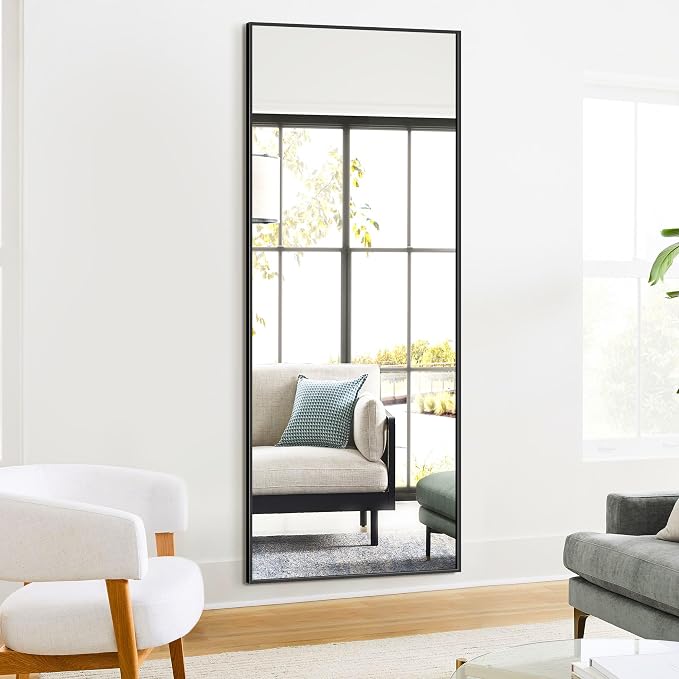 TRAHOME Full Length Floor Mirror 70"x24", Large Standing Body Mirror, Black - Image 5