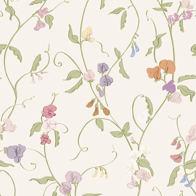 17.3" x 393.7" Vintage Wallpaper Peel and Stick Beige Floral Wallpaper Leaf Contact Paper Vinyl Waterproof Self Adhesive Boho Botanical Wall Paper for Bedroom Shlef Cabinet Decor by LUKUUI