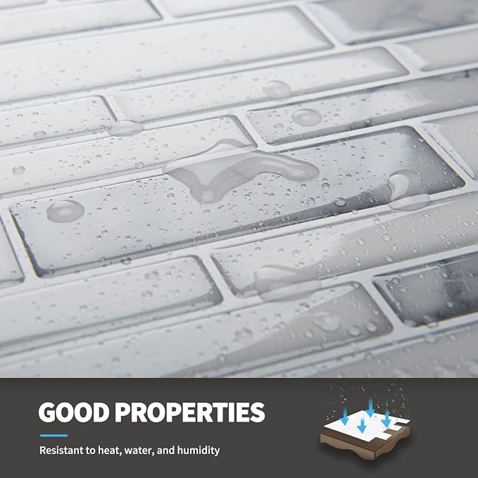 Art3d Stone Peel and Stick Backsplash, 10-Sheet, 12" x 12", White Marble | Lightweight, Self Adhesive, Moisture Resistant, Easy to DIY, Modern Style, for Kitchen, Bedroom, Ideal for New Home Buyers - Image 3