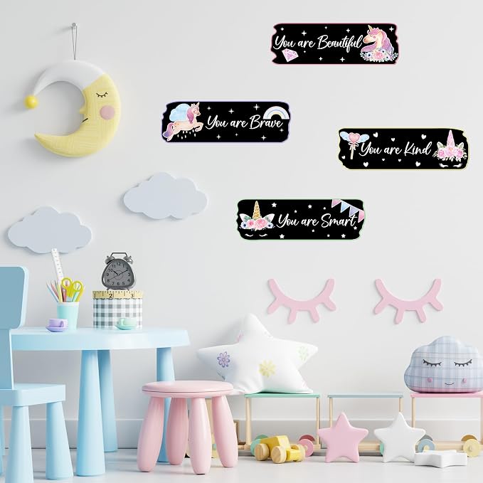 Glow in The Dark Stars Unicorn Wall Decals, Glowing Motivational Wall Art Inspirational Sticker, Peel and Stick Ceiling Decal for Girl's Room - Image 5