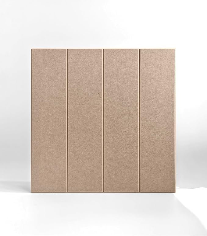 21.65" Large Square Acoustic Panels 4-Pack - Sound Absorbing Wall Panels, Noise Reducing Soundproof Decorative Felt Tiles for Home Office, Studio, Living Room - Camel - Image 4