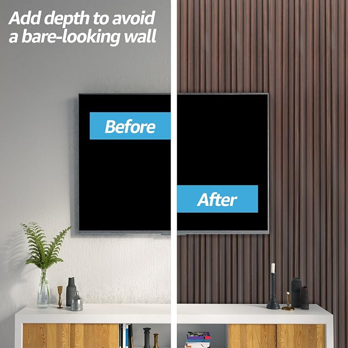Art3d 108 x 6 in WPC Wood Slat Wall Panels, 3D Wall Accents, 8-Pack, Walnut | Real Wood Grain, Durable, Water Resistant, Wear-Resistant, No Emission, Eco-Friendly, Easy to Care, for Living Room, Bedroom - Image 4
