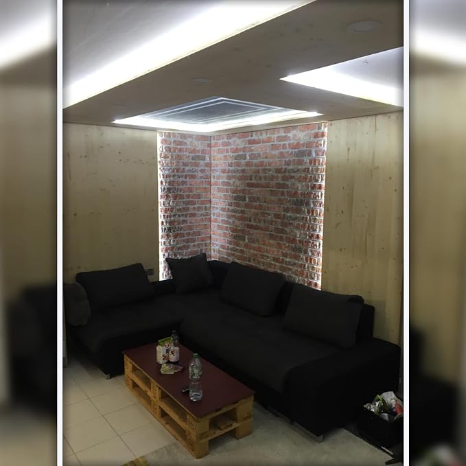 Dundee Deco 3D Wall Panels Faux Brick - Cladding Red Brown Stone Look Wall Paneling, Styrofoam, Sample, Size 10 x 10 in. - Image 6