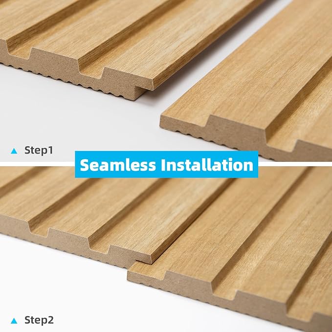 Art3d Wood Slat Wall Panels, Fluted MDF, 6-Pack, 94.6 x 7.4 in,Boxwood | 3D Textured Panels for Accent Walls, Ideal for Living rooms, Bedrooms, Offices, Entryways and Studios - Image 7