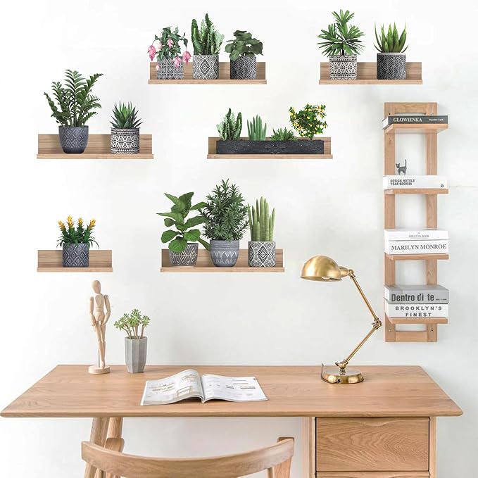 LHIUEM Potted Plants Decals Vine Stickers Green Botanical Decals(12'X33') Cottagecore Greenery Stickers Plant Spring Clings Tropical Wall Art 3D Vinyl Succulent Wall Clings for Office Lavatory - Image 4