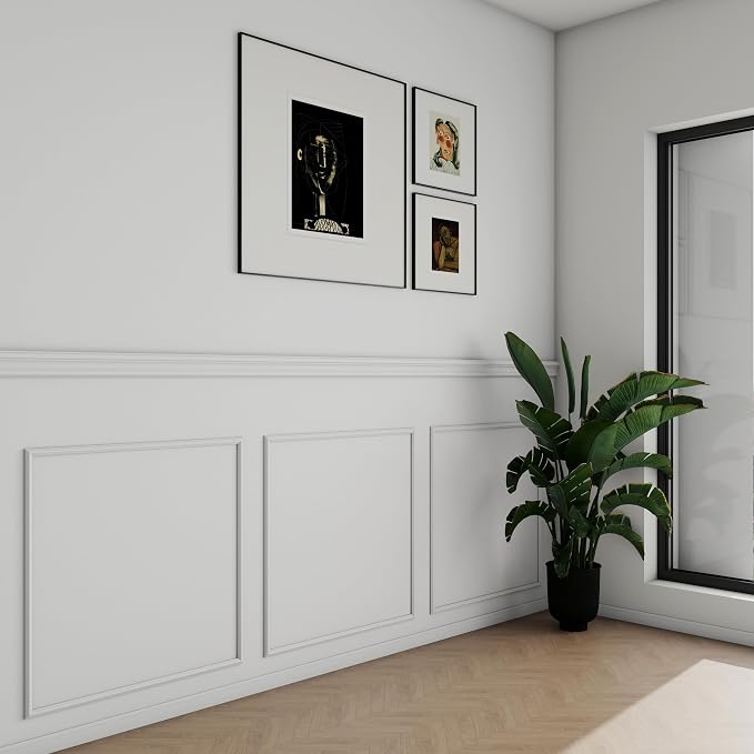 Colingmill Accent Wall Molding Kit Premade Panel,3set,31.4x31.4in | Wainscoting Panels, Peel and Stick, Wall Moulding, 3D, White, Pre Cut Picture Frame Trim, for Walls Home Decoration - Image 3