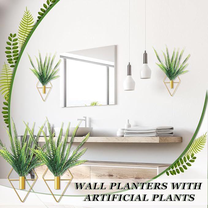 Canlierr 4 Pcs Wall Decor Hanging Planters, Boston Fern, Gold - Image 7