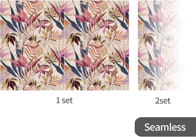 Floral Peel and Stick Wall Mural, Leather Textured Vintage Self-Adhesive Wallpaper for Bedroom Living Room Background Wall Art Decor, Bird of Paradise, Pink 137.24'' x 98.03'' - Image 4