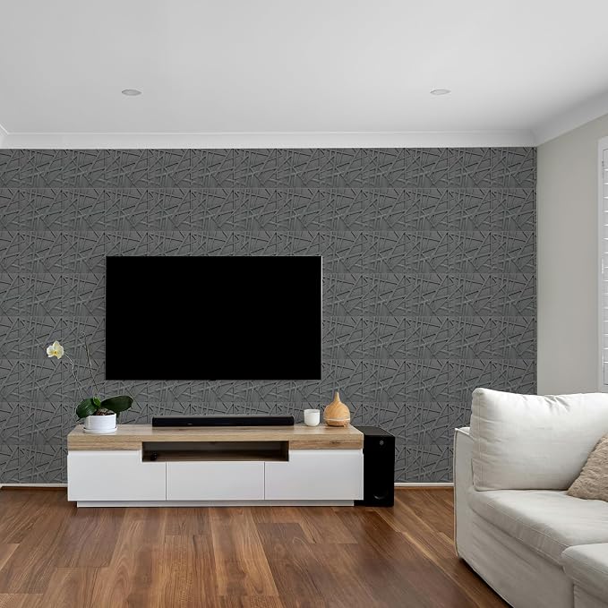 LEVOWAY 33 Pack 3D Wall Panels for Interior Wall Decor, 12''x12'' Brushed Silver Accent Textured Wall Panels, Wall Covering Panles for Living Room, Gaming Room, TV Background, Cover 32 Sq.Ft - Image 8