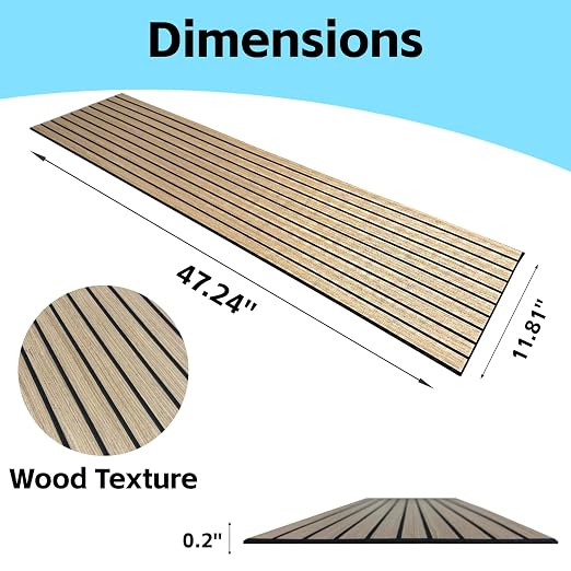 Modern Wood Slat Wall Panels, Peel and Stick Acoustic Panels, Self-Adhesive Wall Covering and Easy Installation, 47.24x11.82in. 8-Pack Natural Wood Finish(Walnut) - Image 4