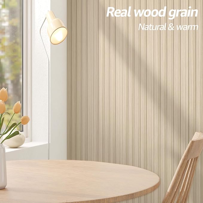 Art3d 108 x 6 Inch WPC Wood Slat Wall Panels, 3D Wall Accents, 8-Pack, Oak | Real Wood Grain, Durable, Water Resistant, Wear-Resistant, No Emission, Eco-Friendly, Easy to Care, for Living Room, Bedroom - Image 5
