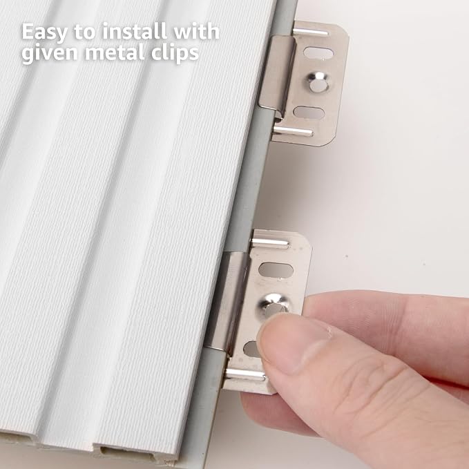 Art3d 96 x 6 Inch WPC 3D Wood Textured Slat Wall Panels, 8-Pack, Off-White | Stylish Slat Design, Waterproof, Weather Resistant, Eco-Friendly, Long-Lasting, Easy to DIY, Ideal for Interior Wall, Bedroom - Image 5