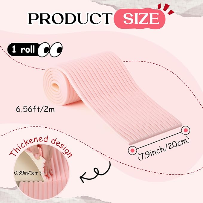 7.9 x 78.7 Inch Wall Padding for Kids, Pink, 1 Roll | Anti Collision Wall Padding Padded Wall Panels 3D DIY Headboard for Autism Playroom Nursery Bedroom Living Room Corner Guards - Image 2