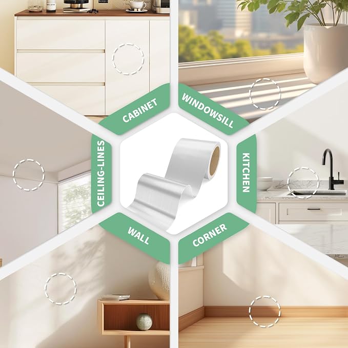 10M Peel and Stick Wallpaper Borders 390” x 4” Self Adhesive Mirror Frame Border Wood Grain DIY for Kitchen Bathroom Mirror Removal Border Sticker Wall Decor Cover 10.8 Sq.Ft, Brushed Sliver - Image 5