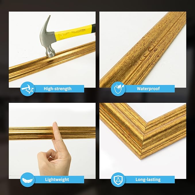 Art3d Pre-Cut Wall Molding Set of 6 pcs, 3 Top 3 Bottom, Antique Gold | Ready-to-Assemble Wainscoting Panel, High-Impact, Precision Pre-Cut, DIY-Friendly, Ideal for Indoor Wall Decor, Accent Walls - Image 5
