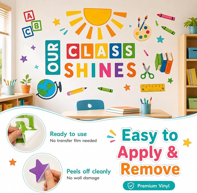 Boho Sun Wall Decal Watercolor Modern Half Sun Wall Decal Sun Rainbow Colorful Wall Stickers Vinyl Sticker for Classroom Playroom Bedroom Wall Decor - Image 3