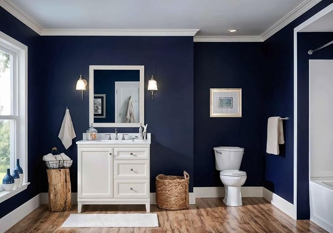 Yasinet Peel and Stick Wallpaper Blue Wallpaper Blue Contact Paper Navy Waterproof Self Adhesive Removable Wall Paper Dark Decorative Covering Countertop Table Vinyl 17.7" X 393.7" - Image 6