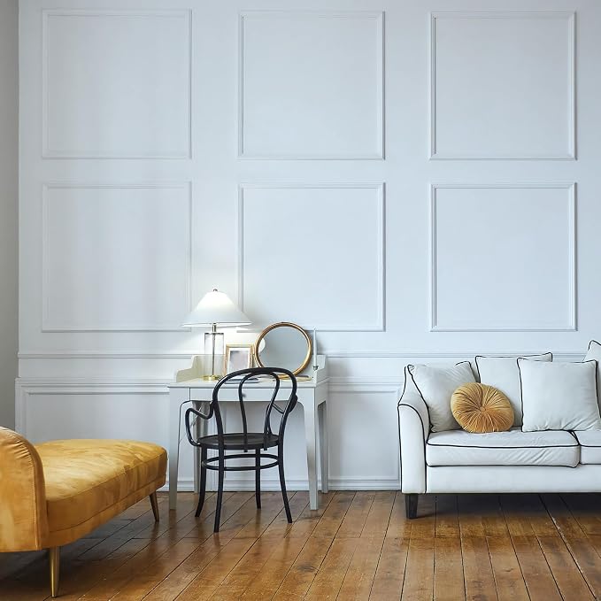 Colingmill Accent Wall Molding Kit Premade Panel,3set,20x20in | Wainscoting Panels, Peel and Stick, Wall Moulding, 3D, White, Pre Cut Picture Frame Trim, for Walls Home Decoration - Image 3