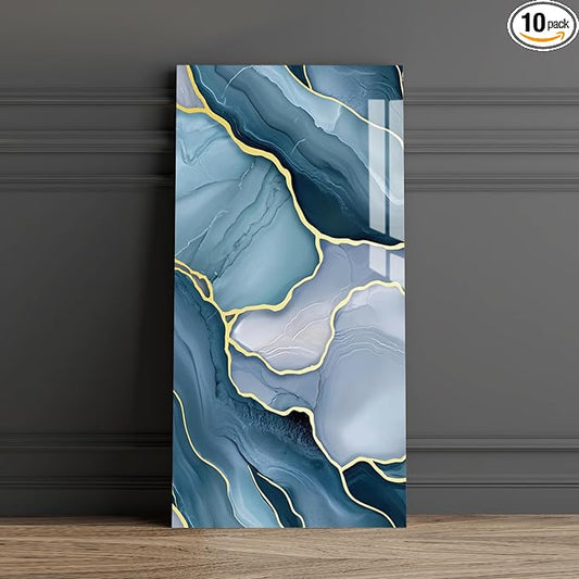 Haimin 3D Wall Panels Peel and Stick Marble Tile Look 10 Pack Waterproof | Lightweight, each 23.6x11.8in, total 19.4 sq ft. Kitchen & bath backsplash, bedroom/living rm decor. Marble-look faux tile. by HaiminHomeDecorWallpaper