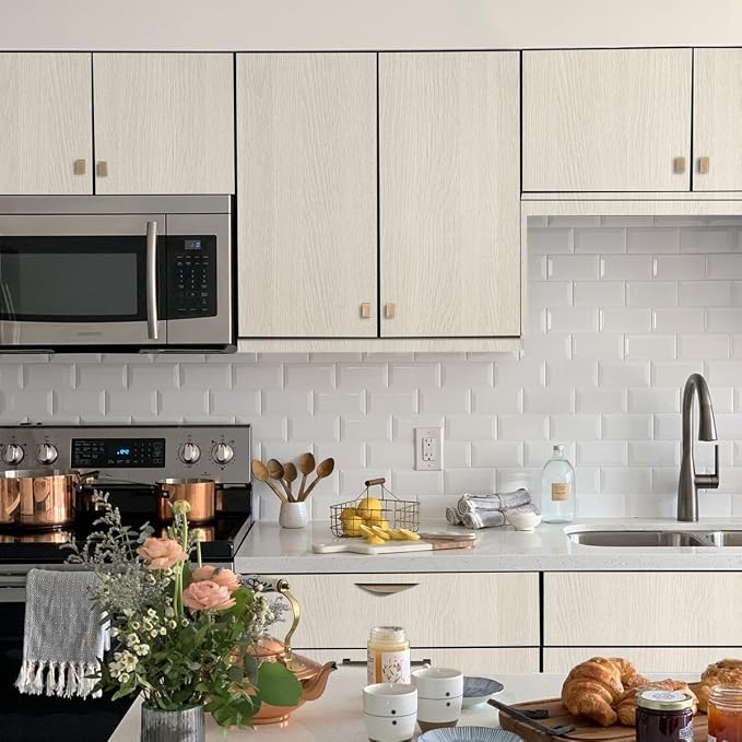 Arthome Light Oak Wood Peel and Stick Wallpaper 16.5" x 393" | Covers 46.8 sq ft.,Decorative Vinyl Film for Countertop,Cabinets,Shelf,Drawer Liner,Easy to Clean Removable Wall Covering - Image 5