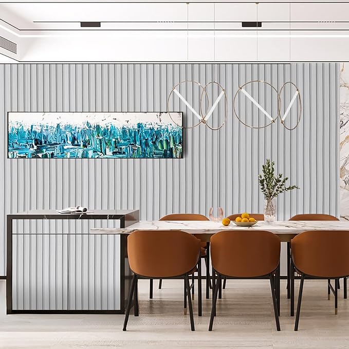White Wood Slat Wallpaper - Peel & Stick Self-Adhesive (23.6" x 200" Large Roll), Wood Effect Contact Paper for Walls, Removable DIY Wall Covering for Bedroom, Living Room & Accent Walls - Image 3