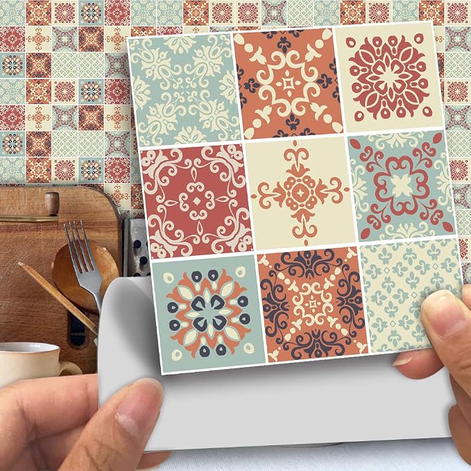 Alwayspon 25 Pcs Self-Adhesive Tile Transfer for Home Decor, Peel and Stick Tile Decal, Water-Proof Backsplash Wall Tile Sticker for Kitchen Bathroom, 6x6inch by Alwayspon