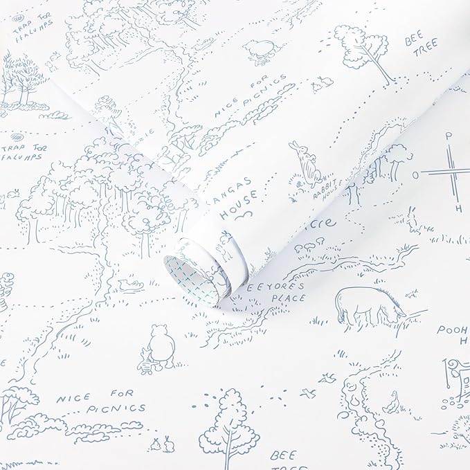 Dimoon 236"x17.3" Peel and Stick Wallpaper Contact Paper Boho Blue White Wallpaper Floral Removable Wall Paper Self Adhesive Modern for Nursery Bedroom Bathroom DIY Colorable Papel Tapiz para Pared by DIYYOURMOON