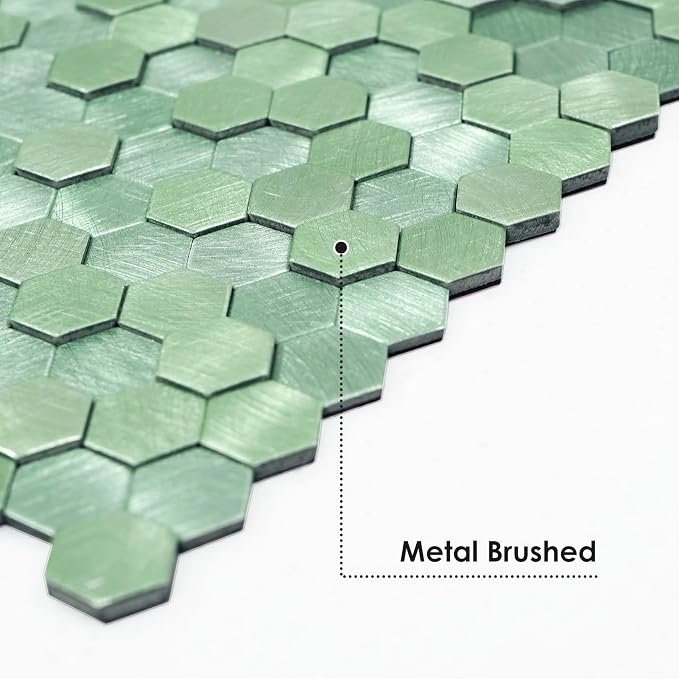 STICKGOO Peel and Stick Backsplash Tiles, Stick on Mosaic Self Adhesive Tiles, 3D Hexagon Backsplash for Kitchen Bathroom Fireplace Vanity (8PCS, Light Green) - Image 6