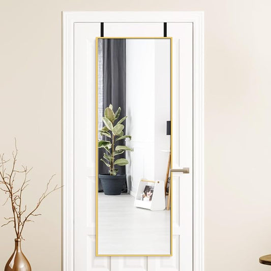 Alpen Gold Over The Door Mirror, 47x14 Inches Full Body Mirror Full Length by ALPEN