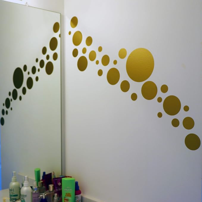 Create-A-Mural Polka Dot Wall Stickers, Vinyl Circle Dot Decals for Bedroom, Girls Room Peel and Stick Kids Room Decor, Birthday Gift (Gold) - Image 4