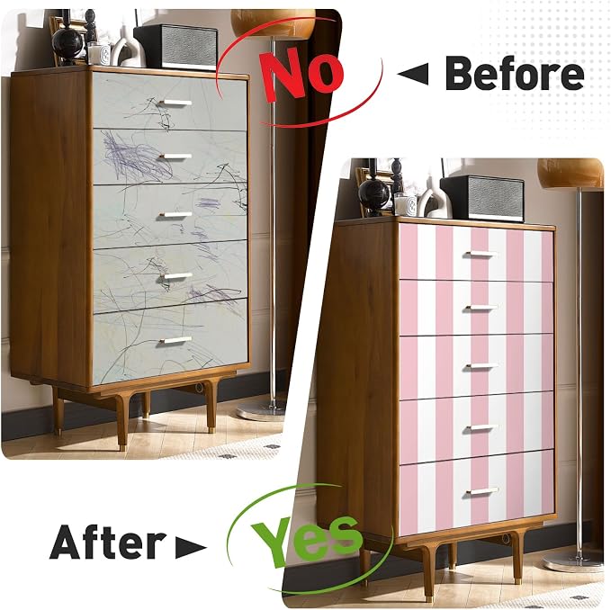 Pink and White Striped Wallpaper Peel and Stick Wallpaper Self-Adhesive Removable Waterproof Wall Paper for Walls Modern Vinyl Film 17.3”x300” - Image 4