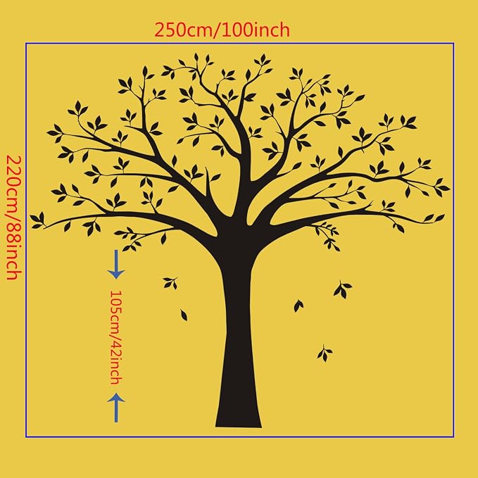 Giant Family Photo Tree Wall Decal Mural Art Vinyl Wall Stickers Living Room Baby Room Decor (Black) - Image 5