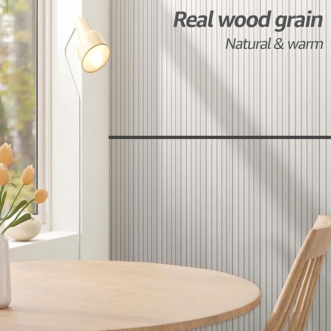 Art3d 48 x 6 in WPC Wood Slat Wall Panels, 3D Wall Accents, 16-Pack, White | Real Wood Grain, Durable, Water Resistant, Wear-Resistant, No Emission, Eco-Friendly, Easy to Care, for Living Room, Bedroom - Image 3