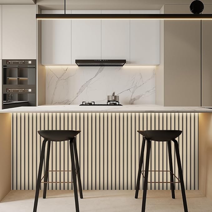 Arthome Wood Slat Wallpaper 17''x120'' Peel and Stick self Adhesive Wood Wallpaper PVC Vinyl Decorative Removable Wallpaper Waterproof Faux Wood Grating Stripe Contact Paper for Living Room (Oak) - Image 3