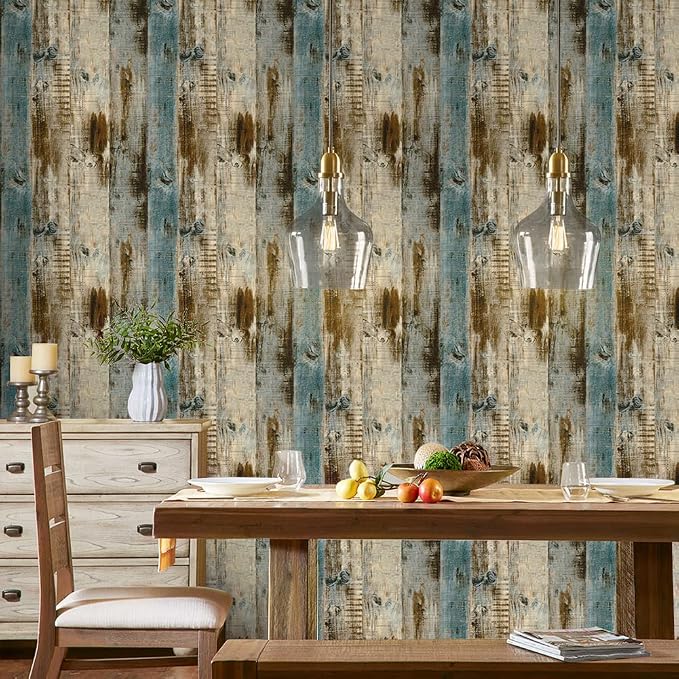 Grey Wood Wallpaper 17.3"×80" Peel and Stick Wallpaper Self Adhesive Distressed Wood Wallpaper Reclaimed Faux Home Decoration Film Shelf Vinyl - Image 4