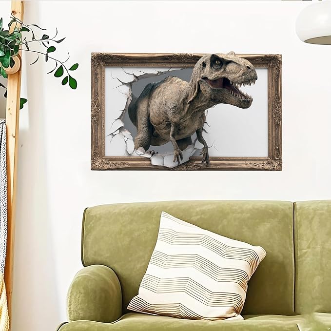Dinosaur Wall Decals Stickers, Realistic Animal Wall Art Peel and Stick, Removable Vinyl Wall Decor for Bedroom, Living Room, Office, Home Decoration - Image 8