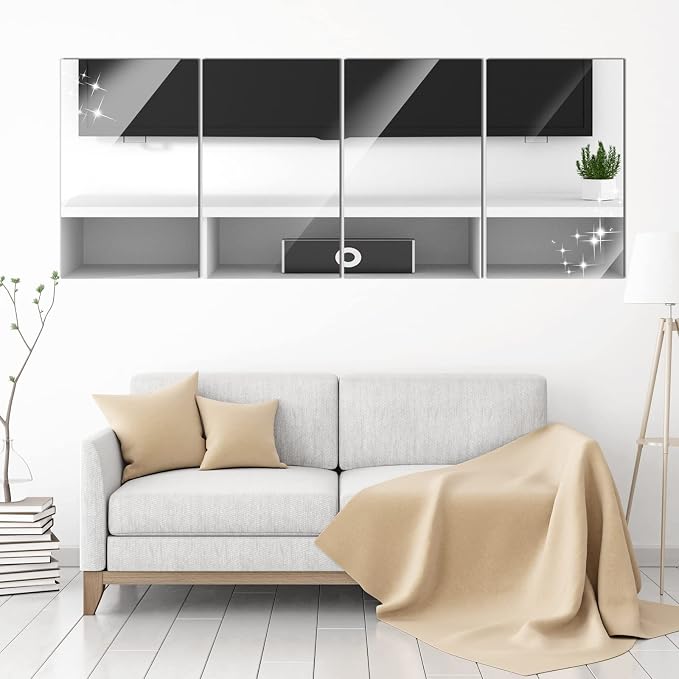 Tuanse 80 Piece Flexible Plastic Mirror Sheets for Home Decoration, Wall Mount, Rectangular, 9 x 6 Inch - Image 6