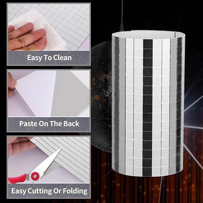 Vehipa 4500 PCS 10 x 10 mm Self-Adhesive Disco Tiles Silver - Image 2