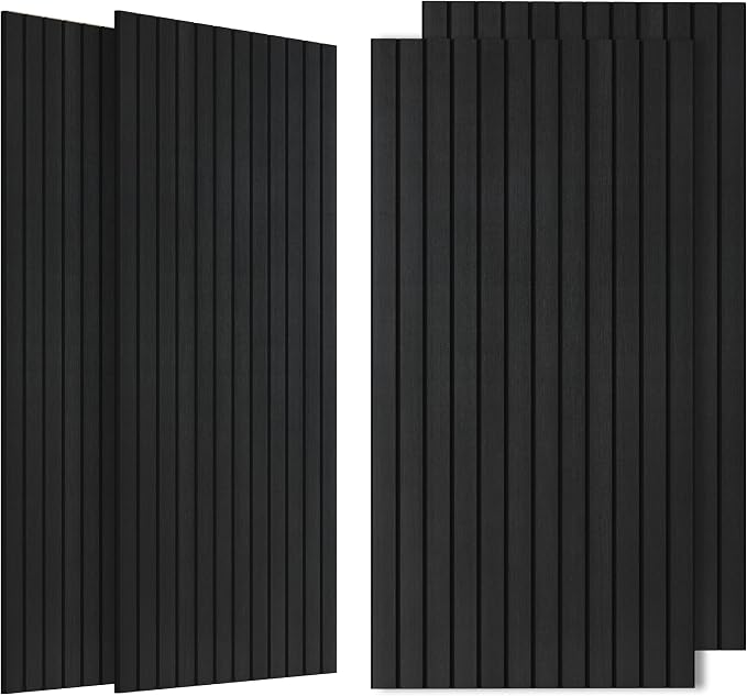 Acoustic Panels, 4 Pack Soundproofing Panels,47.2”x23.6”, Smoky | Simulated Wood Grain Finish Acoustic Wall Panels,PVC Wood Panels,Sound Deadening Panels,High-Density Polyester Fiber by AUTORIFIC