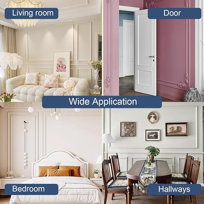 NeatiEase 4 Set Peel and Stick Wall Molding Trim Kit, 16" x24" Premade Wainscoting Panels, Self Adhesive Moulding Panel for Interior Walls Picture Frame - Image 6