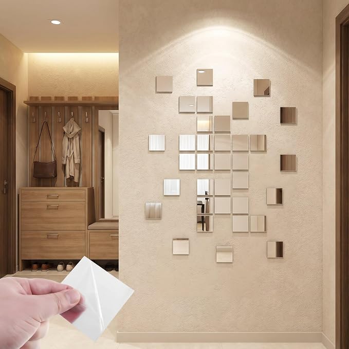 Jetec 50 Pcs Small Acrylic Square Mirror Tiles for Crafts DIY,1 Inch - Image 6