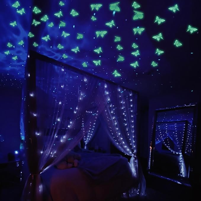 SAOROPEB Glow in The Dark 3D Butterfly 24 Pcs 3 Sizes, Luminous Butterfly Stickers for Ceiling or Wall, Glow in The Dark Party Supplies, Removable Luminous Stickers for Kids Babys Nursery (Green) | 3 Sizes, Luminous Butterfly Stickers for Ceiling Wall,... - Image 5