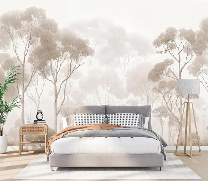 PYFFYP-Vintage Beige Jungle Peel and Stick Wallpaper murals for Bedroom | Self adhesive paper - Image 4