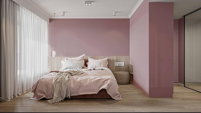 Dimoon 110''x17.7'' Pink Peel and Stick Wallpaper Contact Paper Modern Self Adhesive Wall Paper Removable Renter Friendly Textured Solid Color Shelf Cabinet Vinyl Roll (110''x17.7'',Grey Pink) - Image 6