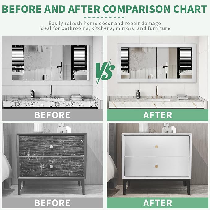 Peel and Stick Wallpaper Borders 390” x 2.36” Self Adhesive Mirror Frame Border Brushed DIY for Kitchen Bathroom Mirror Removal Border Sticker Wall Decor Cover 6.4 Sq.Ft, Brushed Sliver - Image 2
